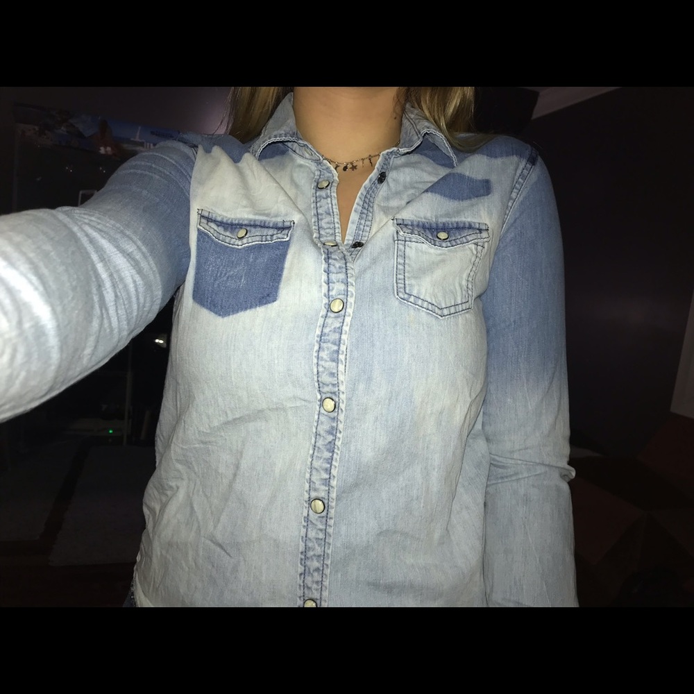 Long sleeve jean flannel